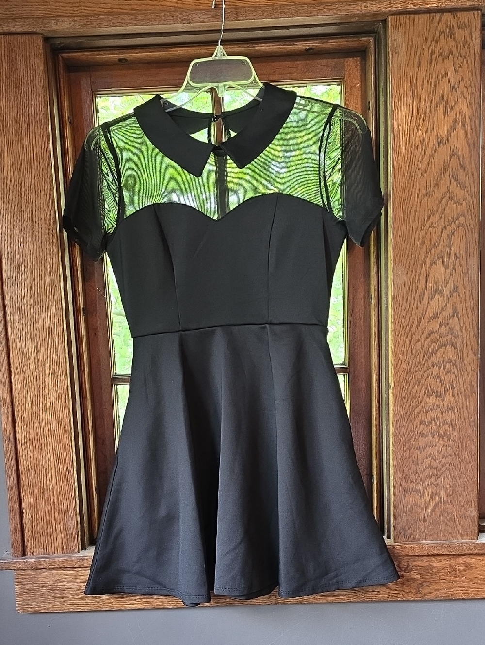 Hot Topic Black Mesh Yoke Skater Dress